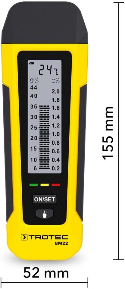 Trotec BM22 Humidimètre Bois 6-44% Matériaux 0.2-2% Pro