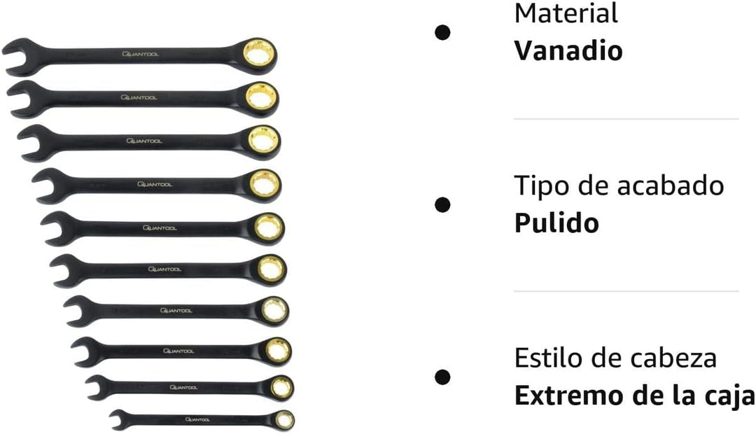 Brüder Mannesmann Q25210 - Combined wrench ratchet set, 10 pcs.