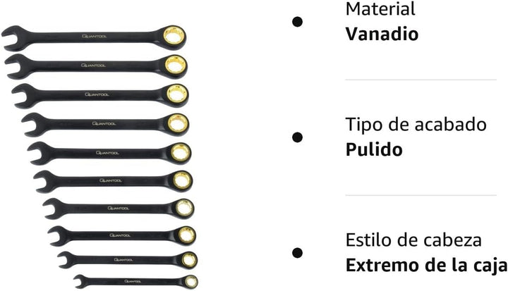 Brüder Mannesmann Q25210 - Combined wrench ratchet set, 10 pcs.