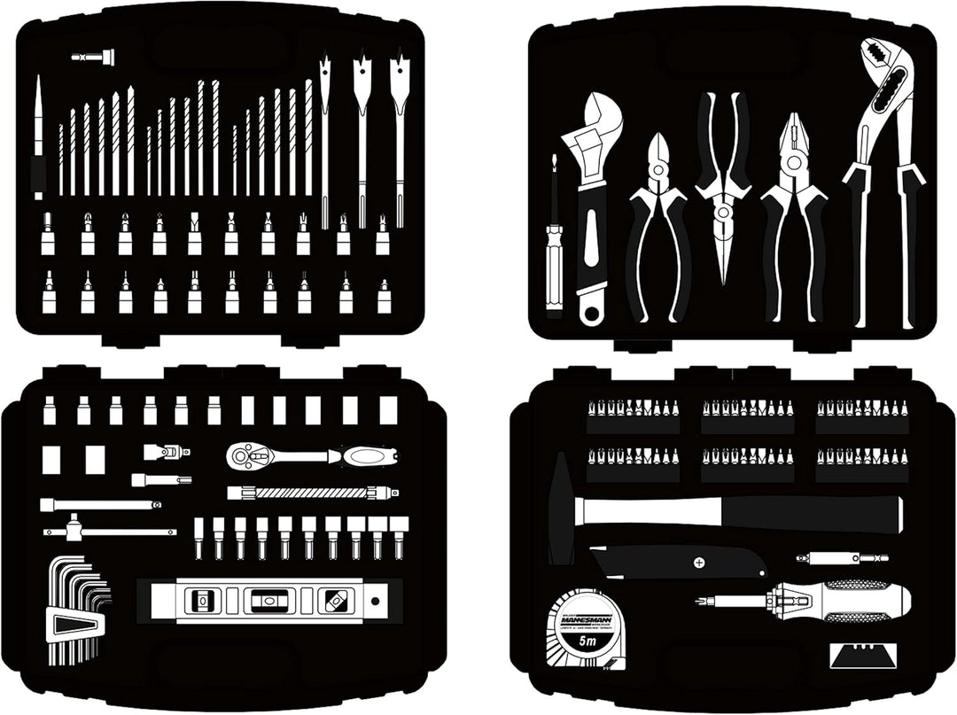 Brüder Mannesmann M29087 - Jeux d’outils multiusages 163 pcs.