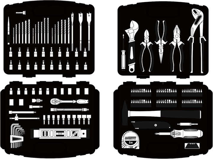 Brüder Mannesmann M29087 - Jeux d’outils multiusages 163 pcs.
