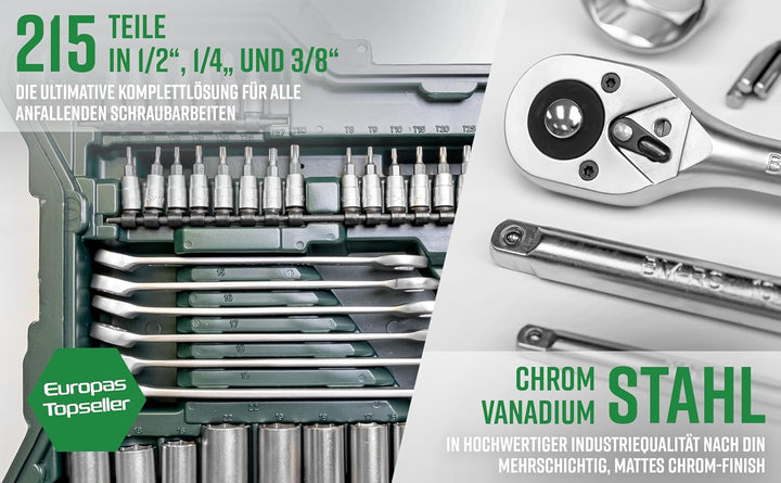 Coffret Douilles Brüder Mannesmann M98430 – 94 pièces Chrome Vanadium