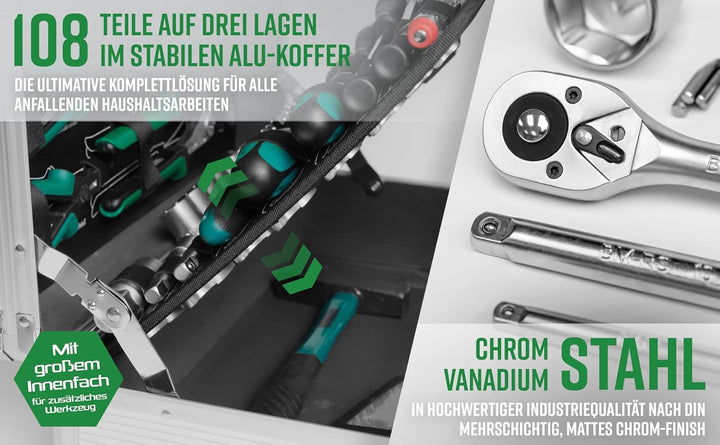 Coffret Outils Brüder Mannesmann M29075 108 Pièces Complet