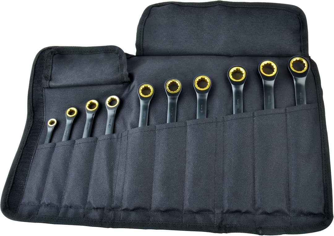 Brüder Mannesmann Q25210 - Combined wrench ratchet set, 10 pcs.