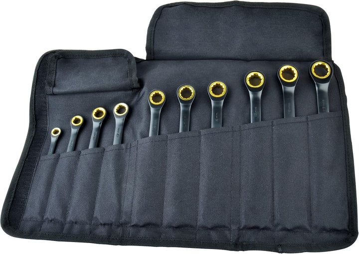 Brüder Mannesmann Q25210 - Combined wrench ratchet set, 10 pcs.