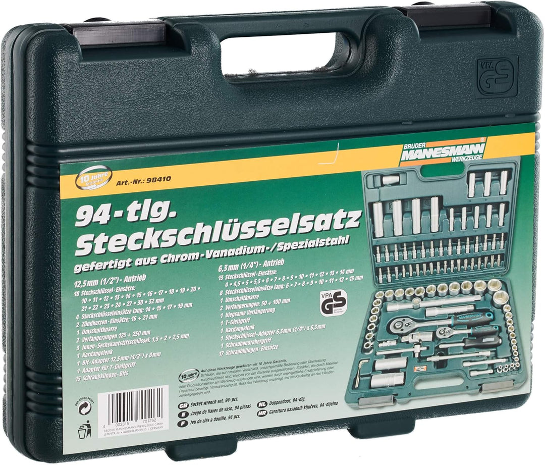 Clé à Douille Brüder Mannesmann M98410 94 Pièces Chrome Vanadium