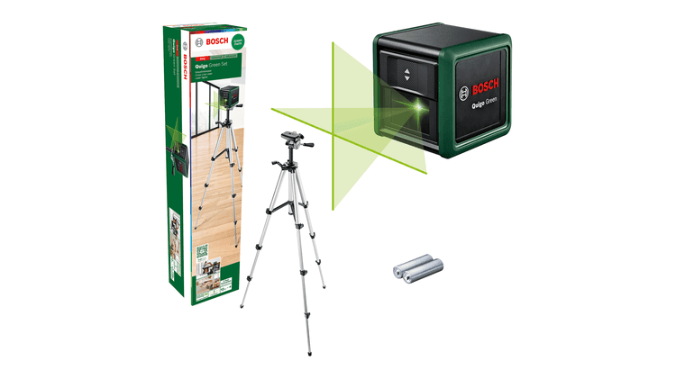 Bosch Professional Mètre laser Laser lignes Quigo Green Set avec batteries - MK SELLER EU