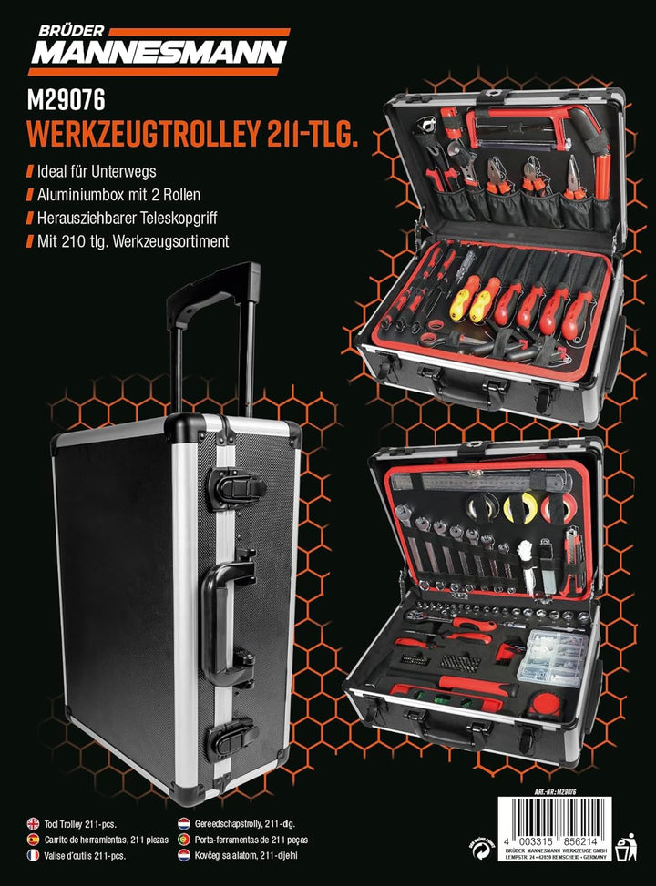 Brüder Mannesmann M29076 - Chariot à outil 211 pièces - MK SELLER EU