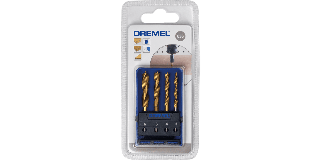 DREMEL 636 Jeu de 4 mèches decolletées bois pvc 3/4/5/6 - MK SELLER EU
