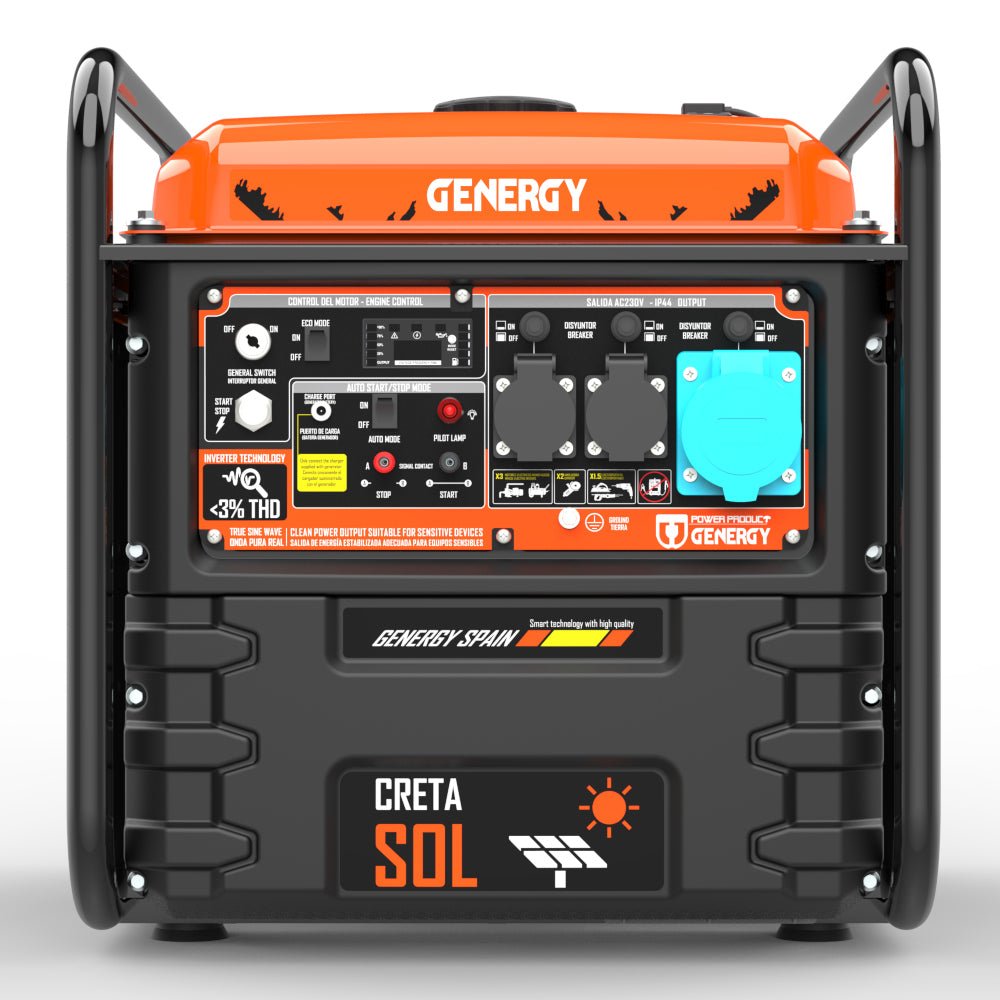 Genergy Creta - SOL 7500 W – Groupe électrogène Inverter (hybride solaire) - MK SELLER EU